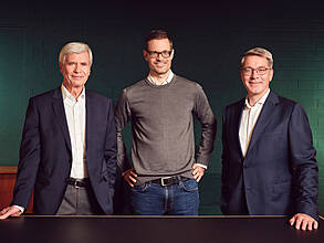 Prof. Dr. Michael Otto mit Benjamin Otto und Alexander Birken
